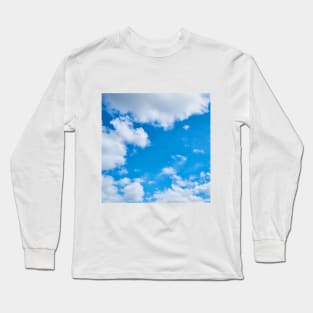 SCENERY 63 - White Cloud Blue Sky Daylight Long Sleeve T-Shirt